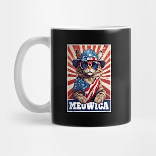 Meowica 4Th Of July Cat American Flag Cat ny 4Th Of July Mug